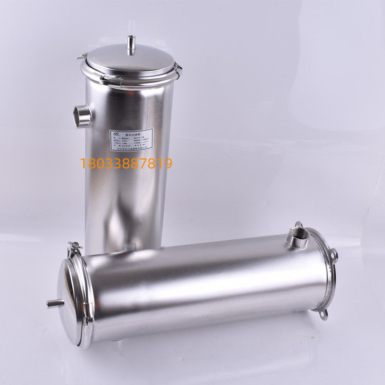 定制304不锈钢卡箍接口精密2号单袋式过滤器工业涂料预处理水过滤