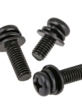 黑色圆头十字三组合螺栓平弹垫M4M5*6x8x10x12x16x20x25x30x40x50