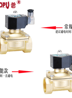 BOPU博普 气阀油阀电磁阀 2寸大口径DN50 DC24V DC12  AC220V