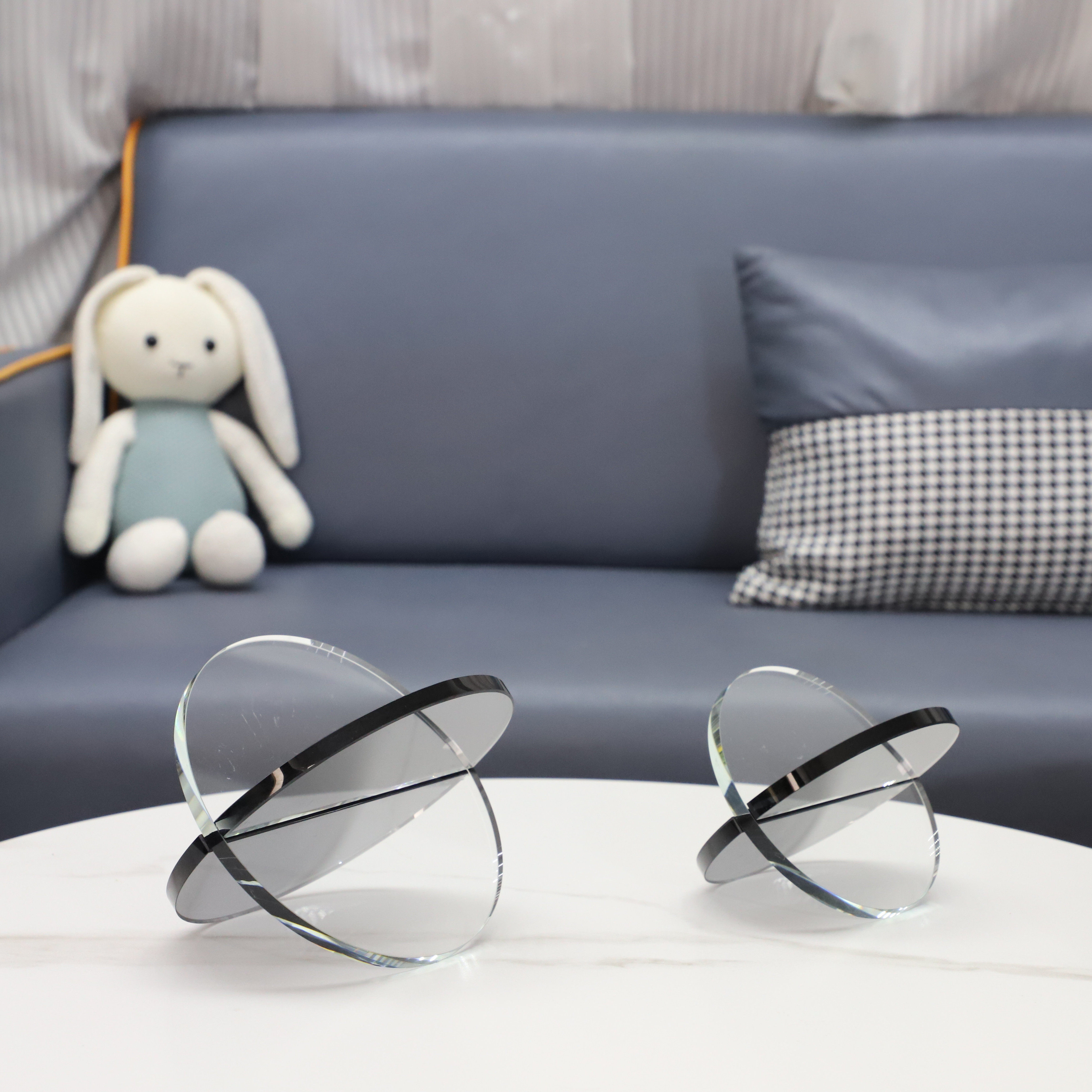 北欧创意简约几何交叉飞碟半圆水晶卧室玄关书房办公室家居装饰品,3C数码配件,USB多功能数码宝,淘宝优惠券,粉丝福利购,淘宝优惠卷