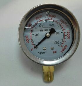 注液压力表 0～1000kg/cm2 14000psi 表径后62mm前69mm牙npt1/4