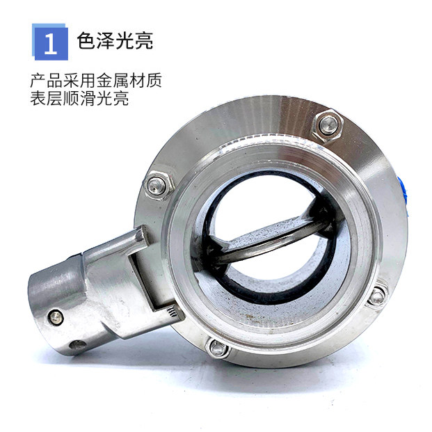 腾信304不锈钢外螺纹蝶阀手动卫生级T型SMS圆螺纹阀门流体水开关