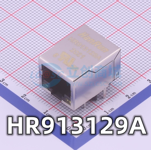 全新原装 HR913129A 封装RJ45 100Base-T WiFi网络连接器 带LED
