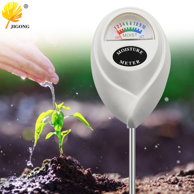 白色一合一土壤检测计 圆头土壤湿度计土壤测湿仪 园艺泥土检测仪