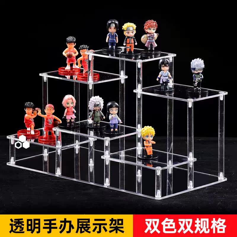 亚克力展示架透明手办盲盒摆放陈列架公仔泡泡玛特桌面收纳展示架