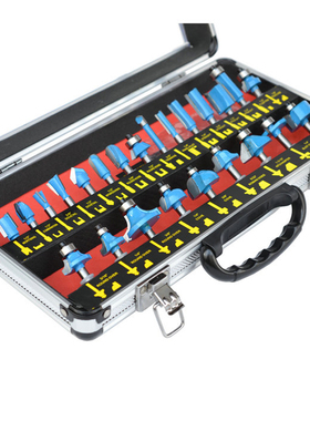 波盾 24PC木工铣刀套装 24件锣刀组合 木工刀具 修机边刀具