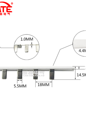 1P32A汇流排 紫铜1.0*5 DZ47空开连接铜排 C45断路器接线排KT001