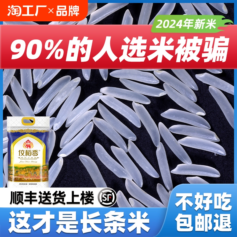 佼稻香丝苗米泰国香米2024年新米猫牙米长粒香米5kg 10kg煲仔饭米