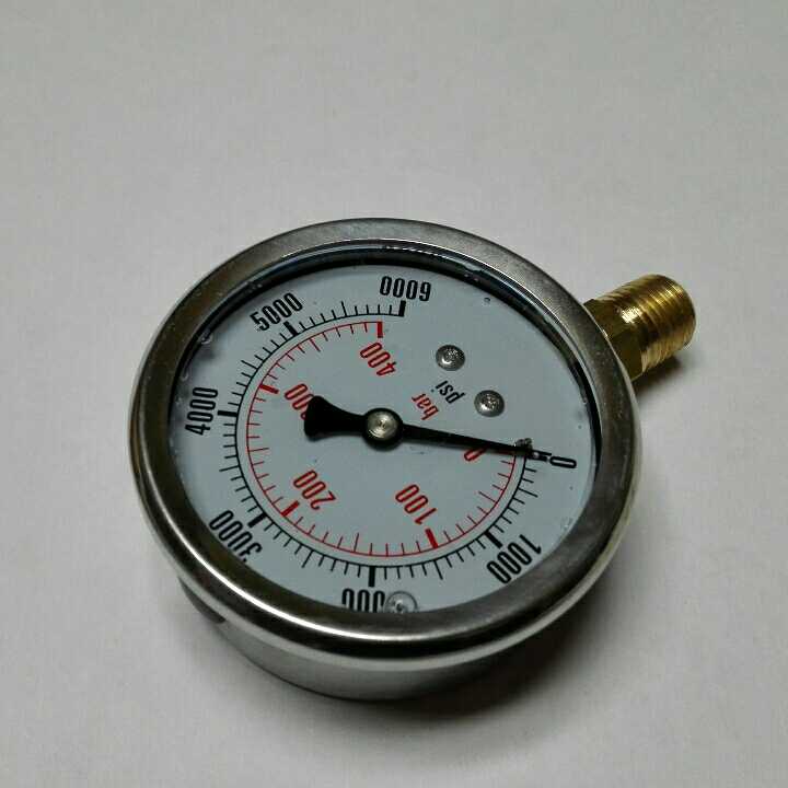 高精度油压表 耐振压力表ytn-63i 63mm0-6000psi/0-400bar npt1/4