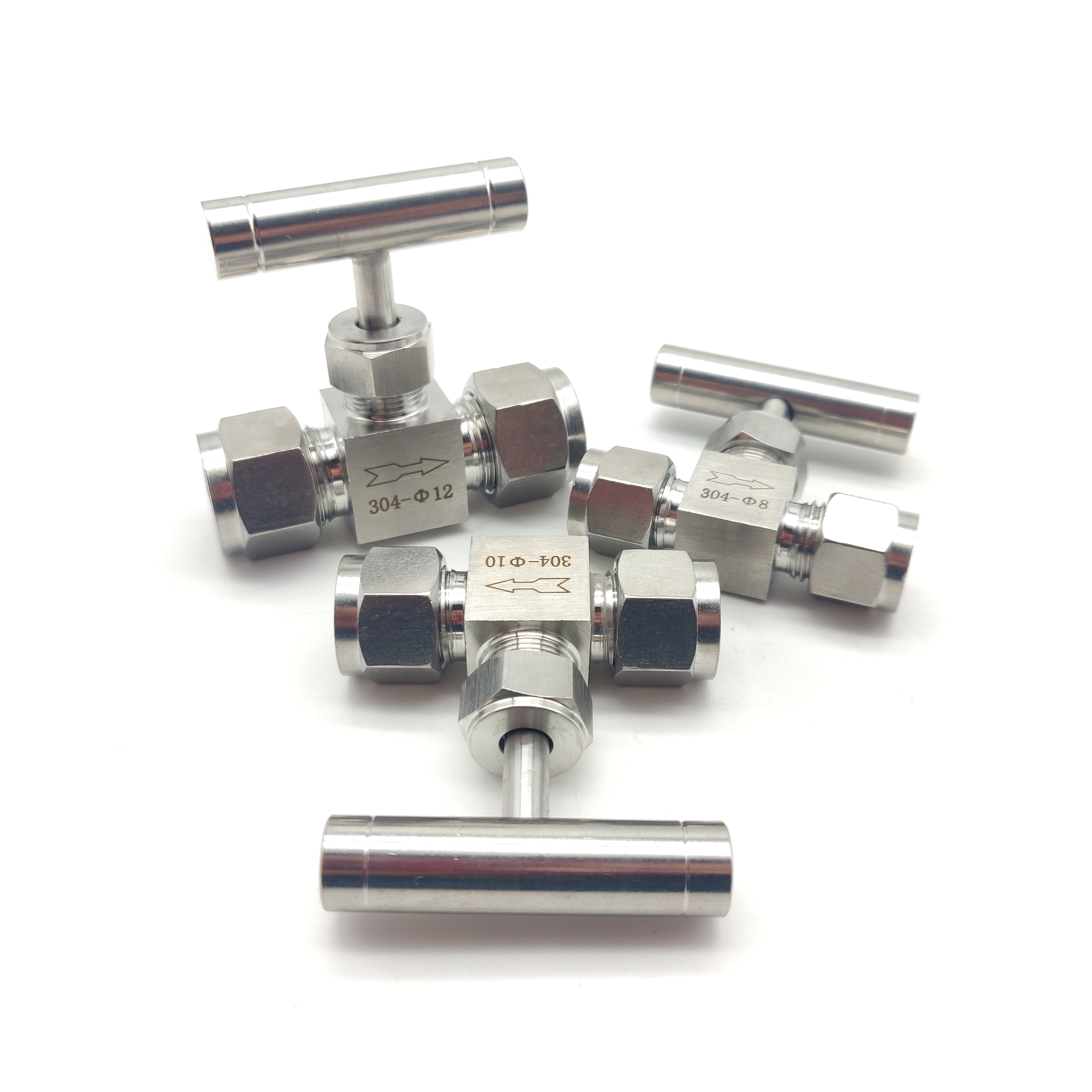304不锈钢卡套针型阀一字手柄高压截止阀仪表气源流量调节阀6810