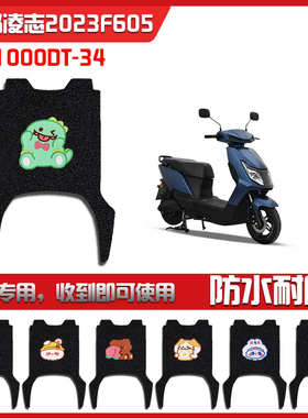 适用2023 F605电动车脚踏垫防水防滑丝圈脚垫100T-34