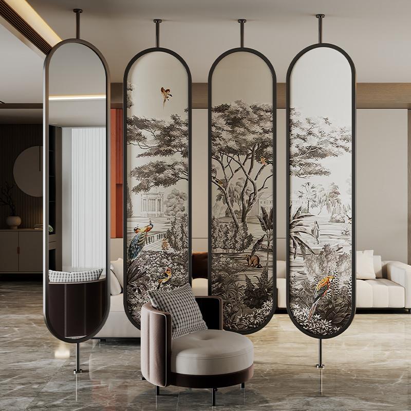 奢典珐琅彩艺术玻璃屏风