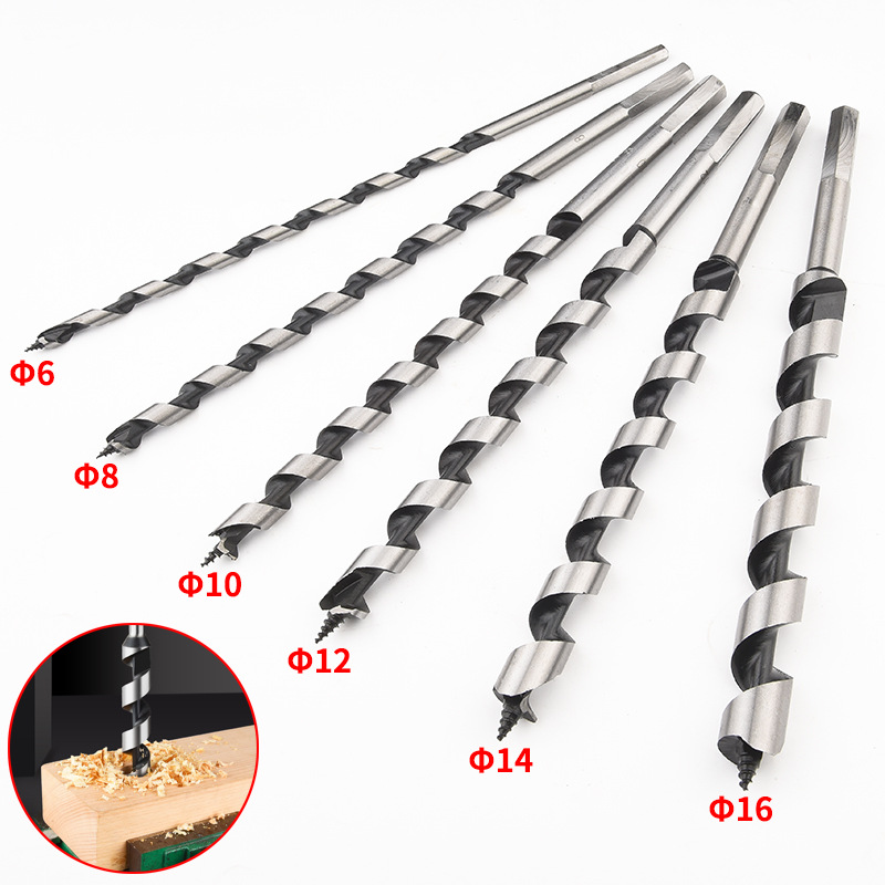 加长木工支罗钻四槽四刃木工钻头门锁抽屉开孔扩孔钻开孔器六角柄