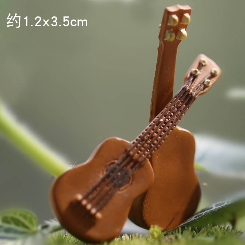 微景观手工装饰小摆件创意拍摄造景仿真乐器迷你树脂吉他diy摆设