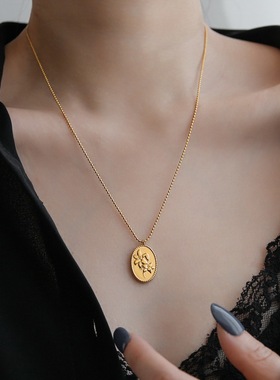 轻奢情人节项链椭圆牌