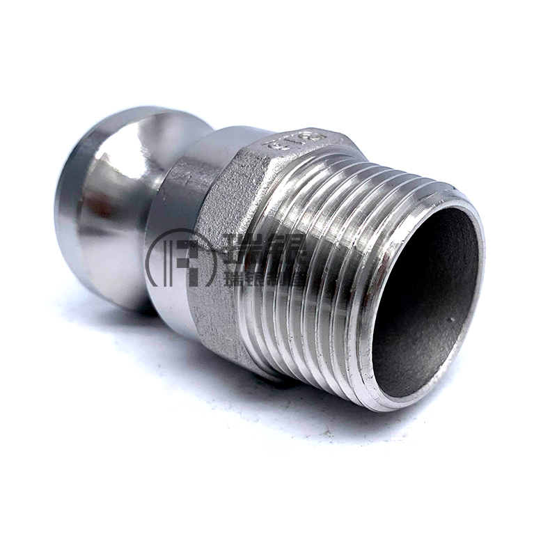 304不锈钢快速接头F型扳把式公头阳端外丝扣螺纹快装消防石油直插