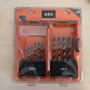 限时促销AEG高品质冲击钻头石工钻头10支装塑盒套装4-10mm