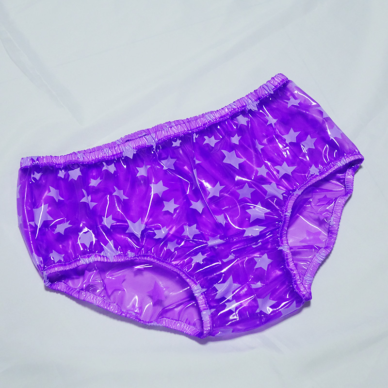 ABDL性感透明塑料内裤柔软PVC中腰大码包臀例假防侧漏裤防水三角