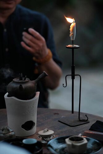 东际器物EASTSCOPE手工锻打铁艺烛台茶室装饰户外露营氛围灯蜡烛