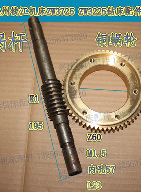 杭州钱江机床ZW3725 ZW3225摇臂钻床涡轮配件24808蜗轮Z60齿蜗杆