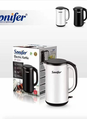 Sonifer欧规速热高品质不锈钢烧水壶调温茶壶带温度表玻璃壶220V