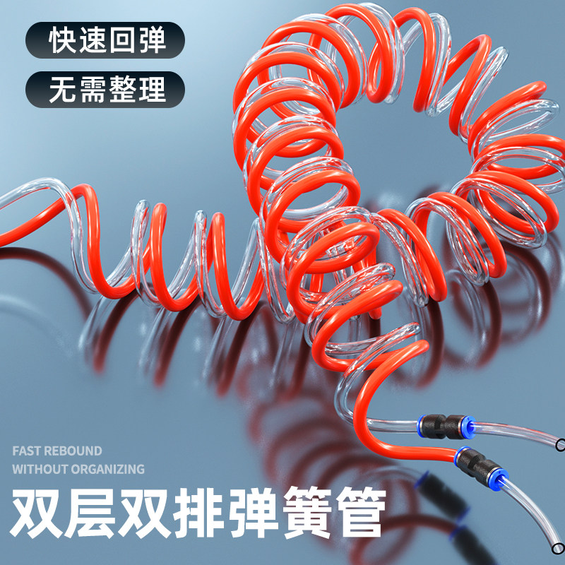 弹簧气管pu双排螺旋伸缩波纹气管气泵空压机吹尘枪高压打气连接管,3C数码配件,USB多功能数码宝,淘宝优惠券,粉丝福利购,淘宝优惠卷
