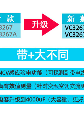 伊万仪通钳形表VC3267A数字万用表高精度多功能电工全自动测电容
