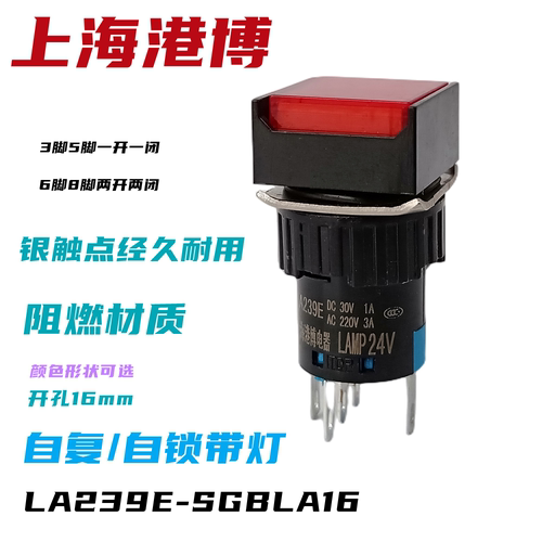 上海港博带灯自复锁脚按