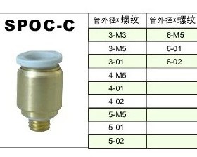 SNS 神驰气动 微型快插接头 SPOC3 4 5 6-M3 M5 01 02C