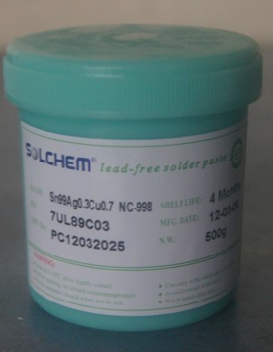 SOLCHEM Sn99Ag0.3Cu0.7 NC-998无铅高温焊锡膏 锡浆 500克