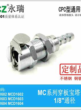 NCZ|RS-MC系列穿板宝塔母座1602 1603 1604CPC不锈钢快速接头水冷