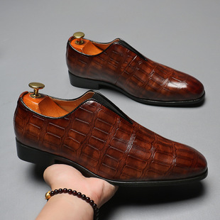 shoes men business pointed 男靴 Casual leather fitting