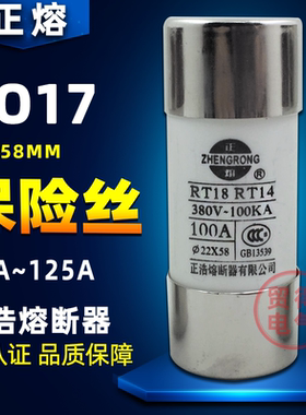 R017正浩正熔RO17熔断器RT18RT14保险丝22*58MM熔芯R016 15 14
