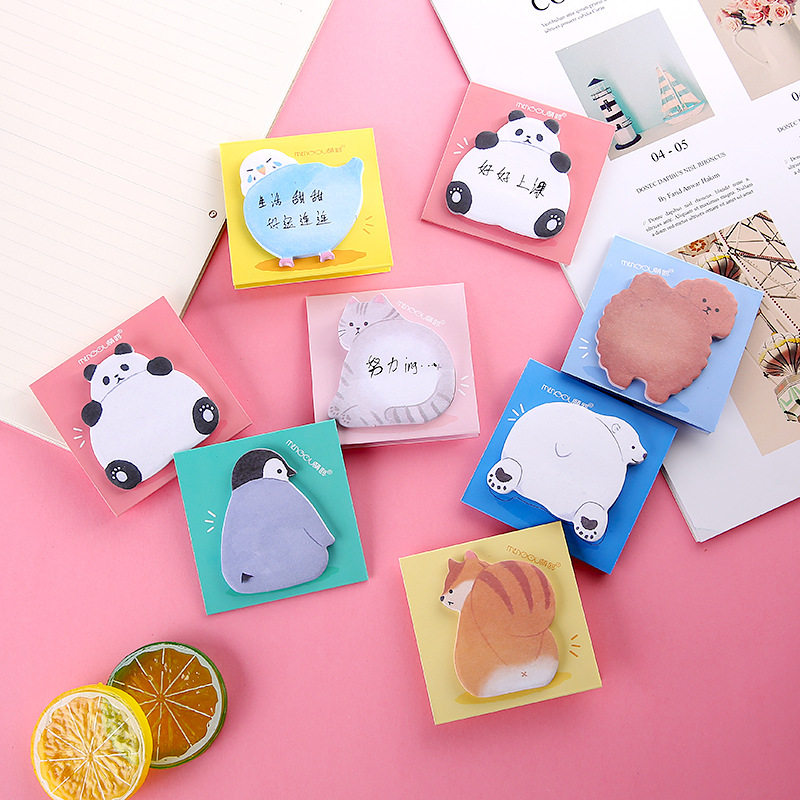 Mengtai 30sheets Cute Animal butt Sticky Notes Memo Pad Book