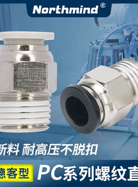 亚德客型气动螺纹直通接