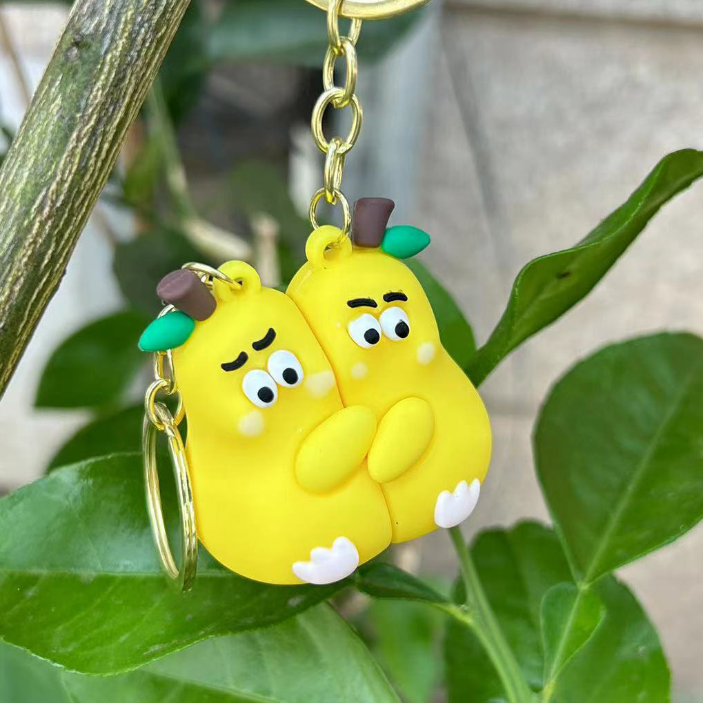 抖音同款学生情侣礼物情人节永不分离桌礼品钥匙扣挂件不梨不弃