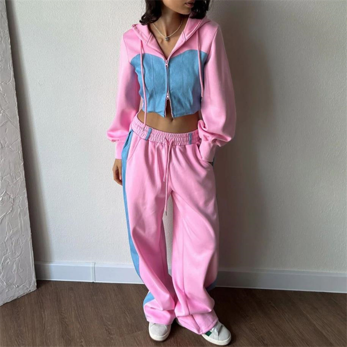 INS欧美运动服卫衣长裤套装女 hoodie pants tracksuit set women