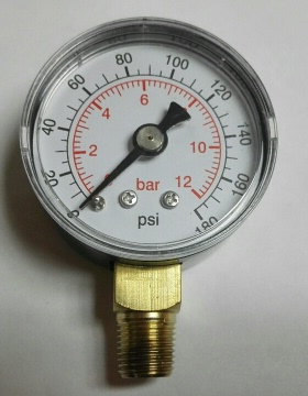 双刻度显示压力表 塑料外壳压力计y40 12bar 180psi 40mm ZG1/8