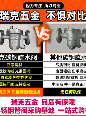 304不锈钢蒸汽法兰疏水阀CS41W/H-16P/C自由浮球式碳钢dn50100