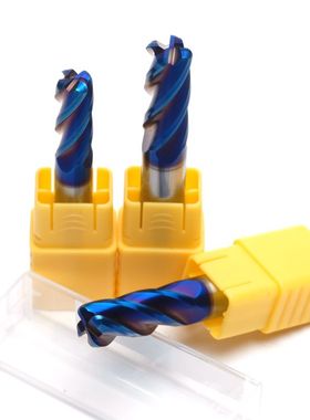 Biircory65度 4刃 钨钢合金 不锈钢 圆鼻铣刀牛鼻刀8R3 10R3 12R3