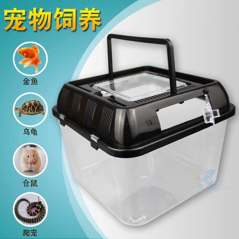 透明塑料金鱼缸开放式手提透气乌龟饲养盒黑盖宠物运输盒外带家用,宠物/宠物食品及用品,桌面缸,淘宝优惠券,粉丝福利购,淘宝优惠卷