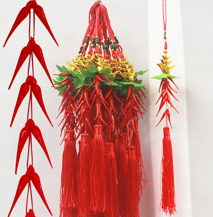 中国结塑料小辣椒花生串