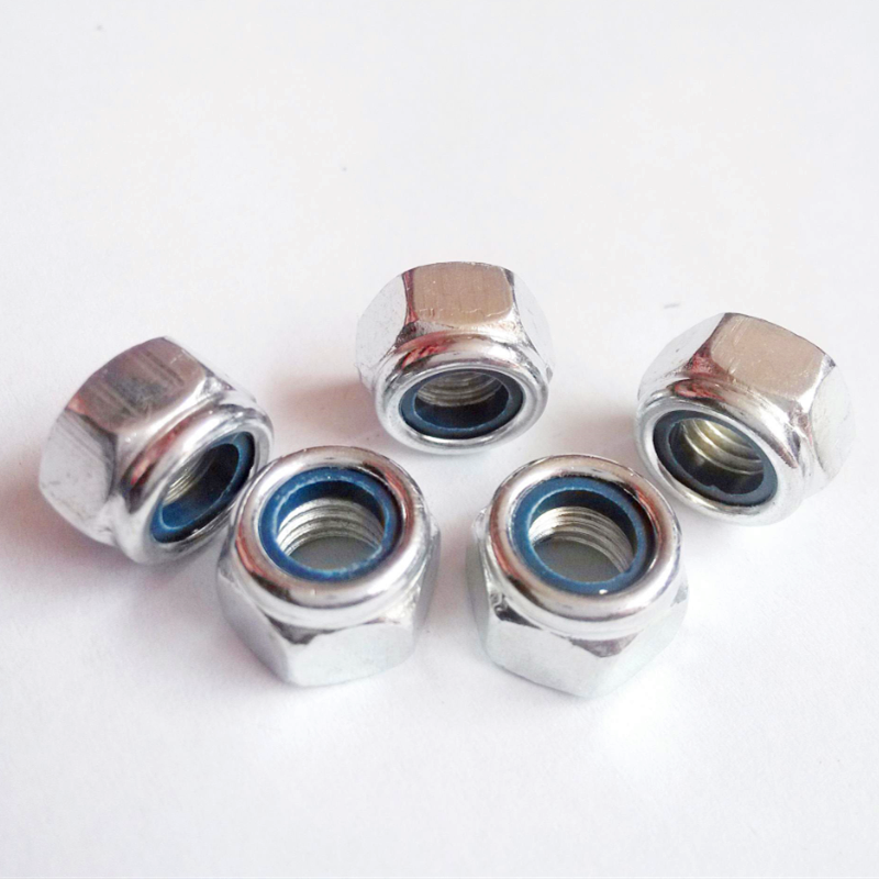 镀锌尼龙锁紧螺母防松螺母M3M4M5M6M8M10M12M14M16M18M20M24M30