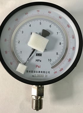 常州雷派150mm 双刻度精密压力表 YB-150A 10mpa 1450psi M20X1.5