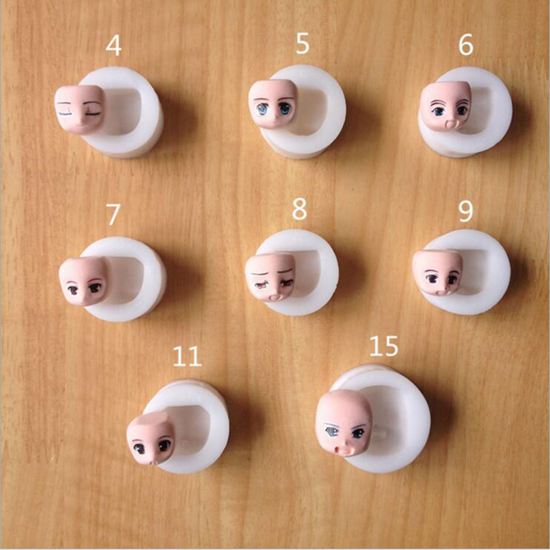 脸模超轻粘土脸 Q版硅胶脸 软陶翻糖人脸模具bjd硅胶SD娃娃脸部