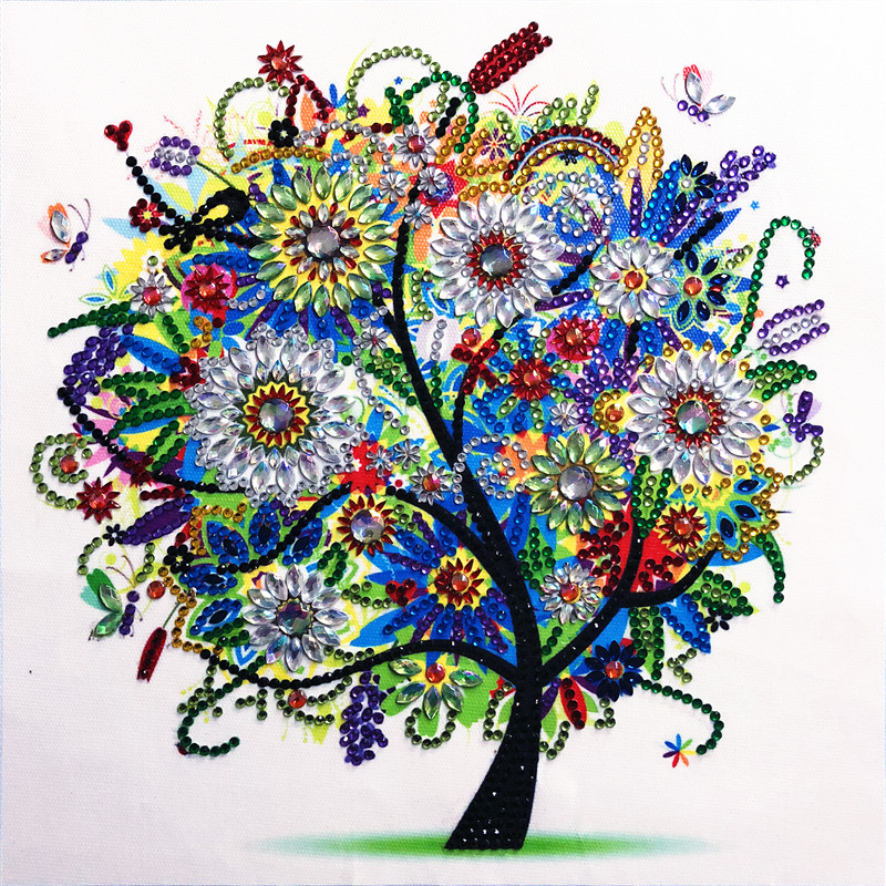 5D DIY Diamond Painting Four Seasons Tree Shaped Crystal Rhi