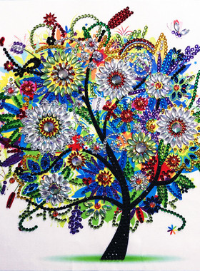 5D DIY Diamond Painting Four Seasons Tree Shaped Crystal Rhi