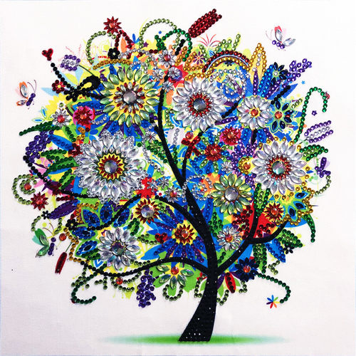 5D DIY Diamond Painting Four Seasons Tree Shaped Crystal Rhi