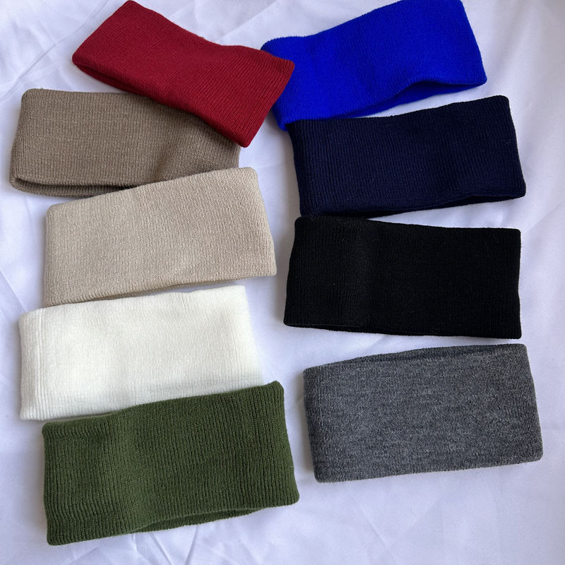 细线双层针织发带冬季保