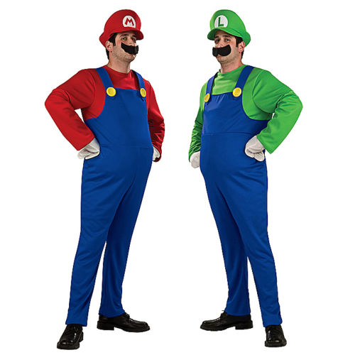 Super Mario Costume Luigi Brothers Plumber halloween dress
